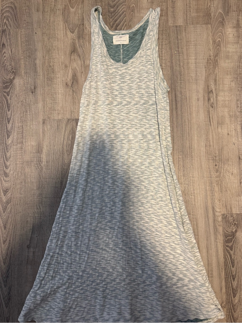 Anthropologie Heathered Light Blue Tank Midi Dress